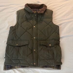 Barbour Olive Quilted Jacket with Tan Accents